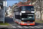 Ein SETRA S 431 DT vom Postbus unterwegs fr den IC Bus der BB beim Klagenfurter Hbf.