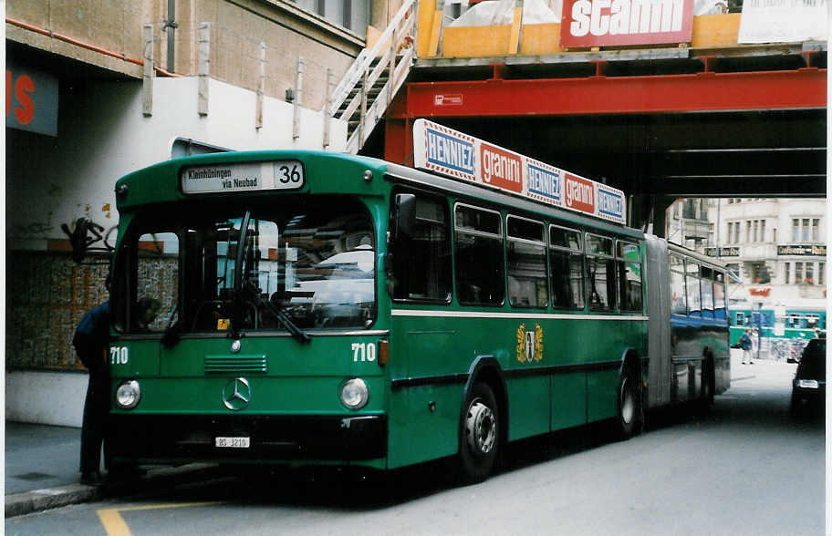 (024'005) - BVB Basel - Nr. 710/BS 3210 - Mercedes/FHS am 9. Juli 1998 in Basel, Schifflnde