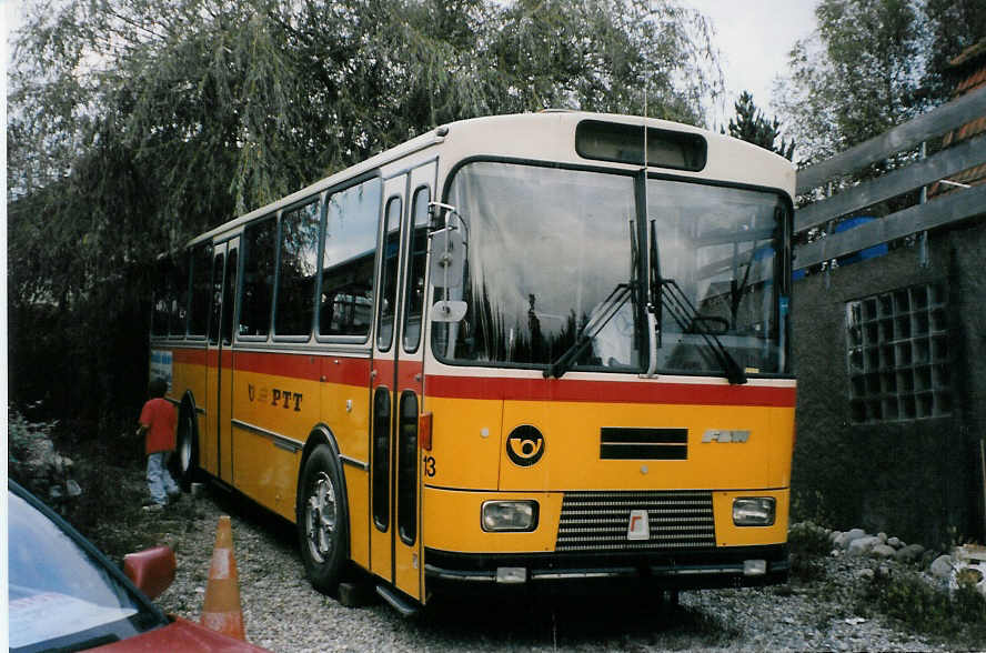 (026'114) - AAGU Altdorf - Nr. 13 - FBW/R&J am 5. September 1998 in Btzberg, Heiniger