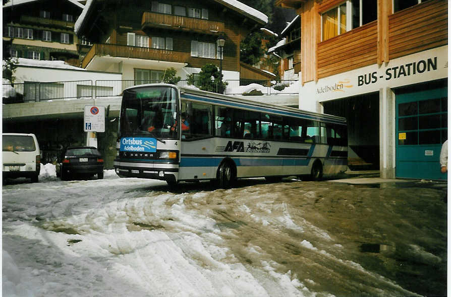 (029'534) - AFA Adelboden - Nr. 4/BE 26'704 - Setra (ex AAGI Interlaken Nr. 32) am 28. Februar 1999 beim Autobahnhof Adelboden
