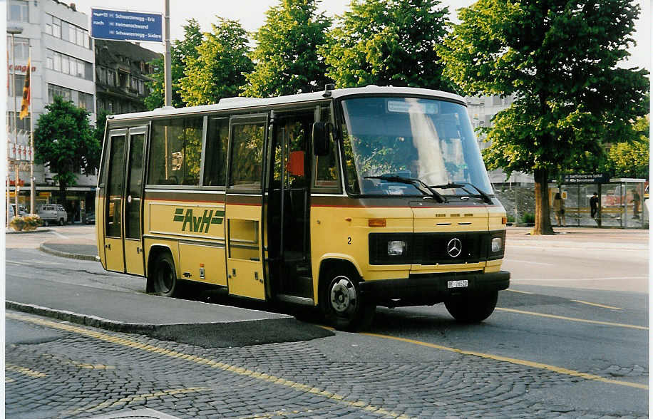 (032'221) - AvH Heimenschwand - Nr. 2/BE 26'510 - Mercedes/Auwrter (ex STI Thun Nr. 40) am 22. Juni 1999 beim Bahnhof Thun