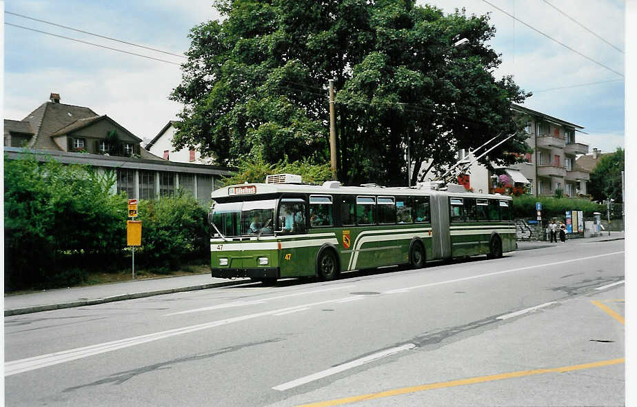 (035'226) - SVB Bern - Nr. 47 - FBW/Gangloff Gelenktrolleybus am 9. August 1999 in Bern, Bethlehem Sge