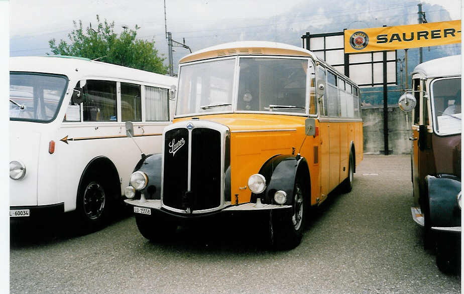 (035'829) - Amstein, Willisau - LU 15'558 - Saurer/Lauber (ex Popp, Freidorf; ex Rey, Ayent) am 28. August 1999 in Oensingen, Saurertreffen