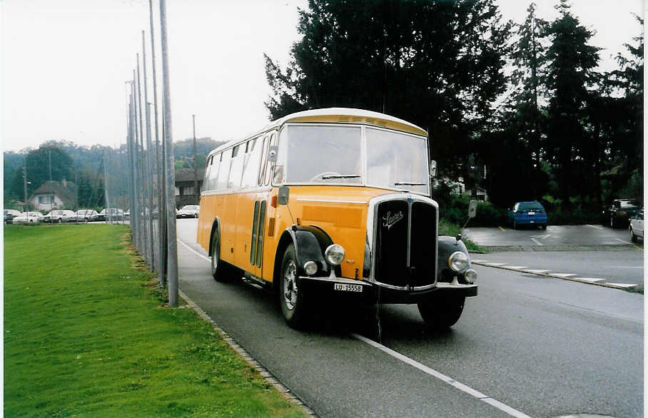 (036'019) - Amstein, Willisau - LU 15'558 - Saurer/Lauber (ex Popp, Freidorf; ex Rey, Ayent) am 28. August 1999 in Murgenthal, Outletpark