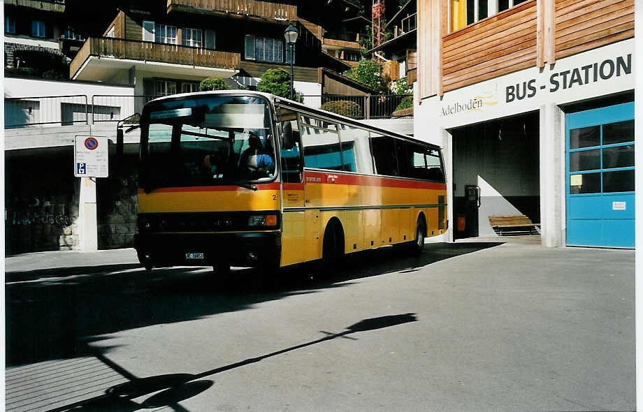 (037'303) - Geiger, Adelboden - Nr. 2/BE 26'853 - Setra (ex In Albon, Visp) am 10. Oktober 1999 beim Autobahnhof Adelboden