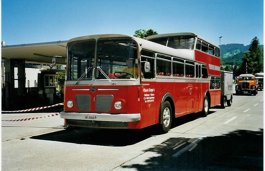 (041'227) - Wespe, Altsttten - Nr. 4/SG 31'513 - FBW/Vetter-R&J Anderthalbdecker (ex AFA Adelboden Nr. 4) am 18. Juni 2000 in Hinwil, AMP