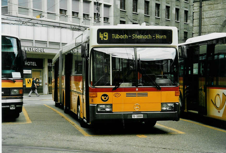 (047'718) - Cars Alpin Neff, Arbon - Nr. 8/TG 18'880 - Mercedes am 10. Juli 2001 beim Bahnhof St. Gallen