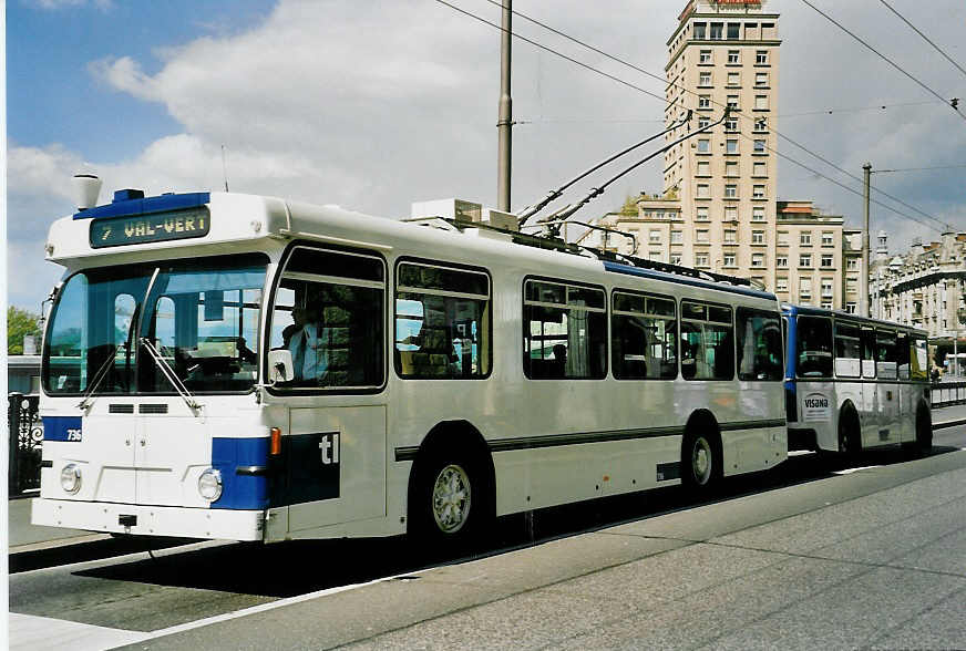 (053'116) - TL Lausanne - Nr. 736 - FBW/Hess Trolleybus am 19. April 2002 in Lausanne, Bel-Air