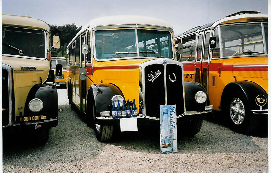 (055'704) - Klin, Mriken - AG 15'457 - Saurer/Tscher (ex Furrer, Schmidrti) am 31. August 2002 in Niederbipp, Saurertreffen