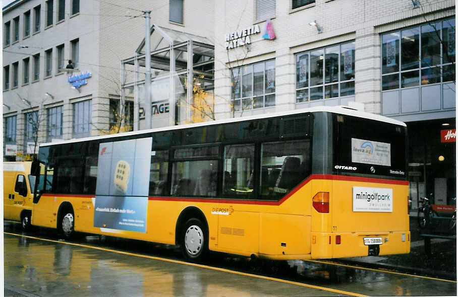 (063'709) - PostAuto Thurgau-Schaffhausen - Nr. 11/TG 158'088 - Mercedes (ex P 25'385) am 9. Oktober 2003 beim Bahnhof Frauenfeld