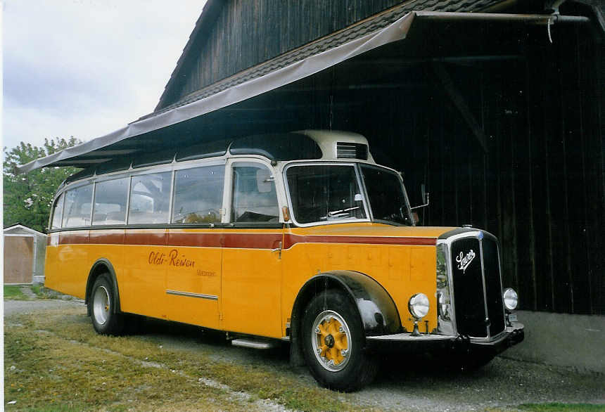 (067'317) - Oldi-Reisen, Matzingen - Saurer/R&J (ex M+79'506; ex P 23'139; ex P 2206) am 8. Mai 2004 in Matzingen, Hauptstrasse