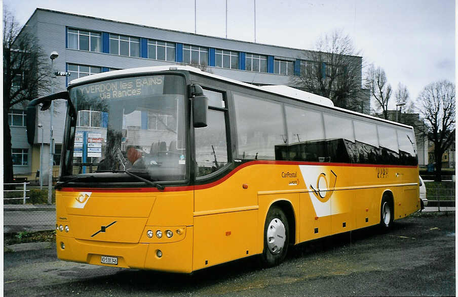 (074'606) - CarPostal Vaud-Fribourg - VD 538'346 - Volvo am 12. Februar 2005 in Yverdon, Garage