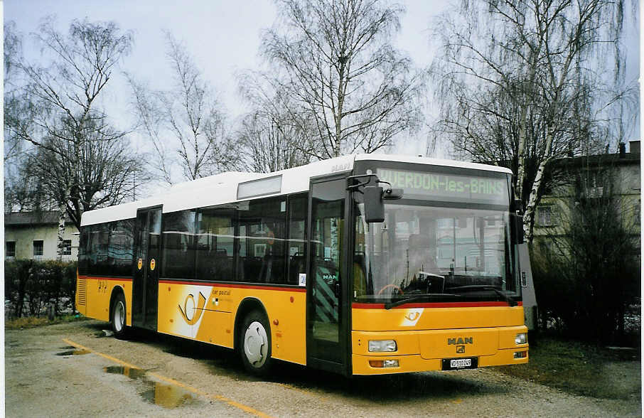 (074'607) - CarPostal Vaud-Fribourg - VD 510'249 - MAN (ex P 25'587) am 12. Februar 2005 in Yverdon, Garage