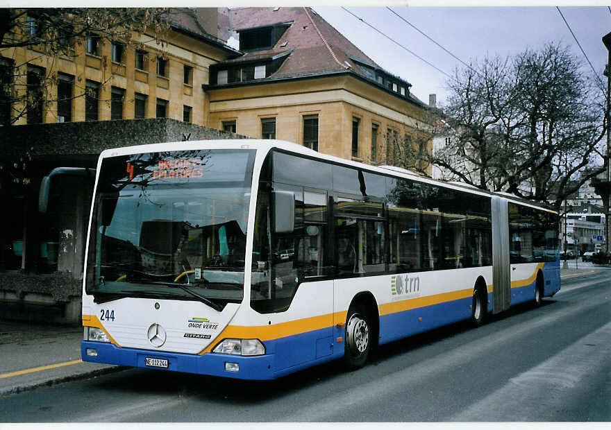 (076'302) - TC La Chaux-de-Fonds - Nr. 244/NE 112'244 - Mercedes am 23. April 2005 beim Bahnhof La Chaux-de-Fonds