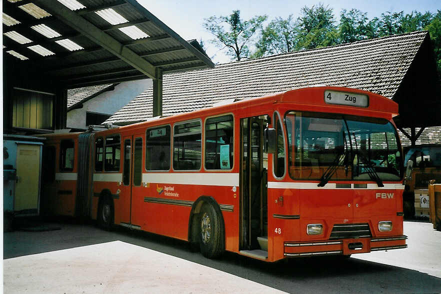 (076'814) - ZVB Zug (RWB) - Nr. 48 - FBW/Hess (ex RhV Altsttten Nr. 102) am 29. Mai 2005 in Oberburg, Ziegelgut