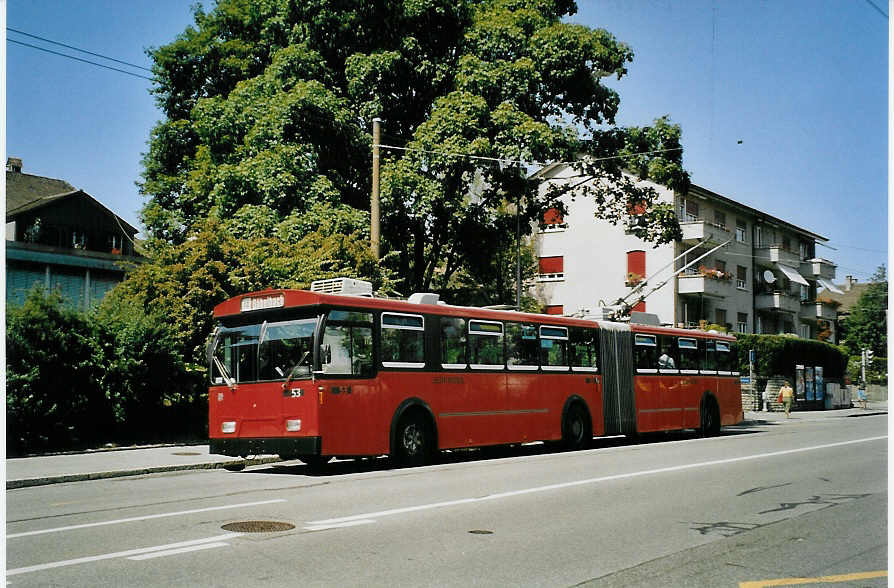 (079'118) - Bernmobil, Bern - Nr. 53 - FBW/R&J Gelenktrolleybus am 27. Juli 2005 in Bern, Bethlehem Sge