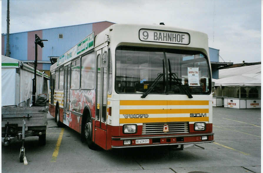 (081'429) - STI Thun - Nr. 31/BE 419'031 - Volvo/R&J (ex SAT Thun Nr. 31) am 4. November 2005 in Thun, Expo