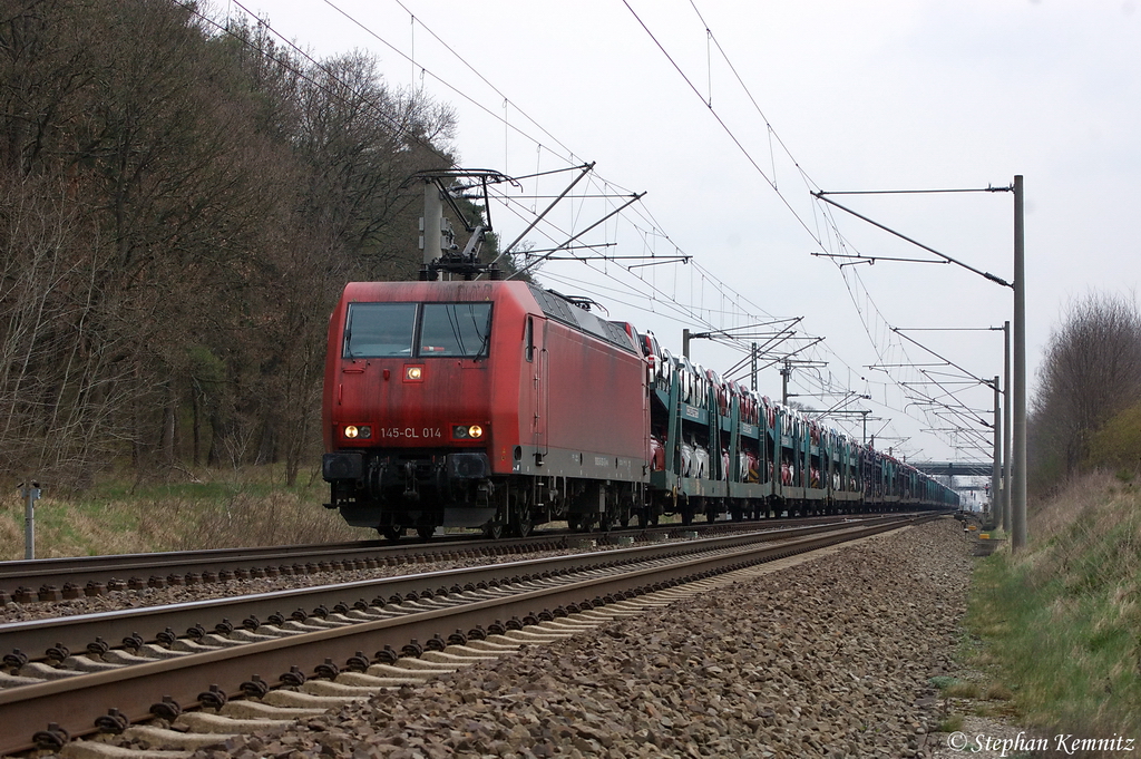 145-CL 014 (145 092-3) Ascendos Rail Leasing fr Crossrail AG mit einem Fiat Autotransportzug bei Nennhausen und fuhr in Richtung Rathenow weiter. Netten Gr zurck an den Tf! 12.04.2012