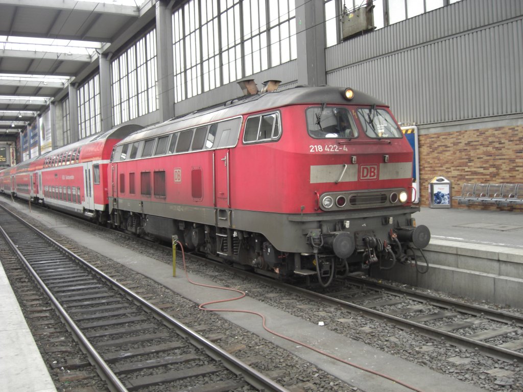 218 422-4 am 14. April 2007 im M�nchner Hauptbahnhof.