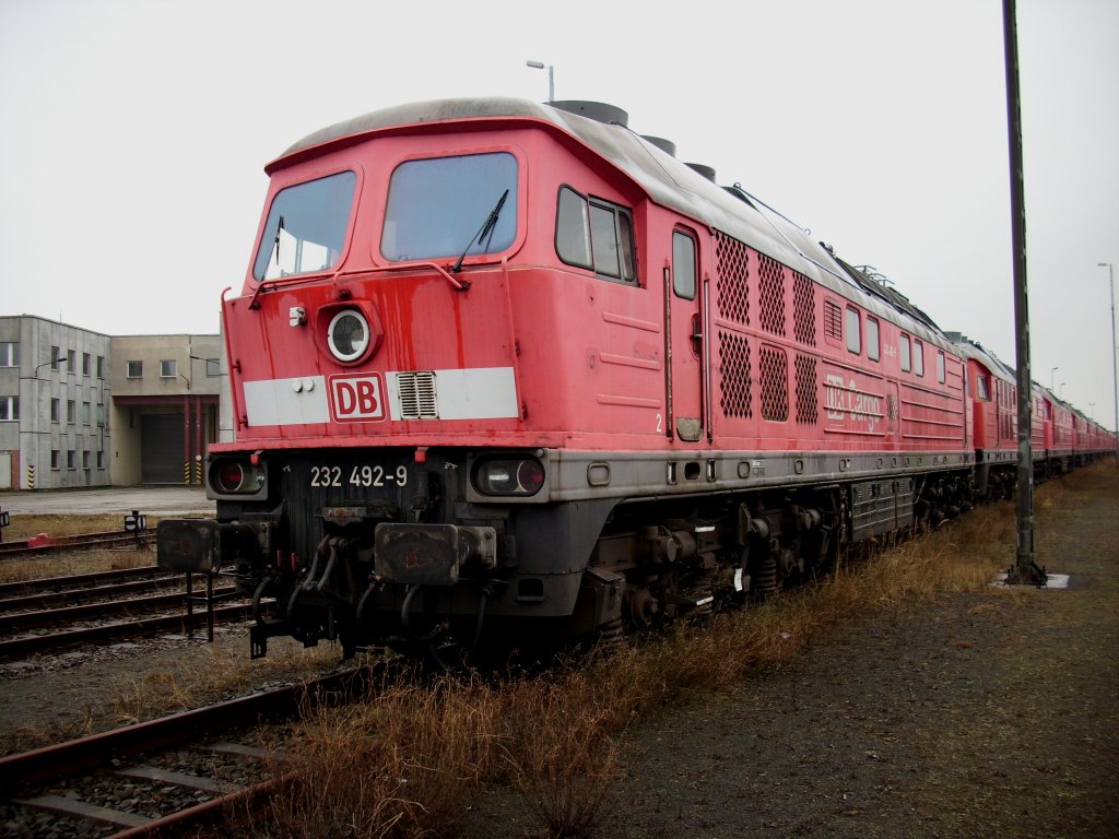 232 492-9 ex.Bh Rostock Seehafen am 24.Januar 2009 in Mukran West.Zur Verschrottung am 23.M�rz 2010 abgefahren.