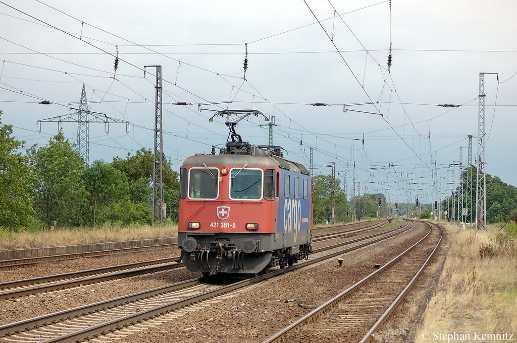 421 381-5 als Lz in Saarmund Richtung Michendorf unterwegs. 20.07.2011