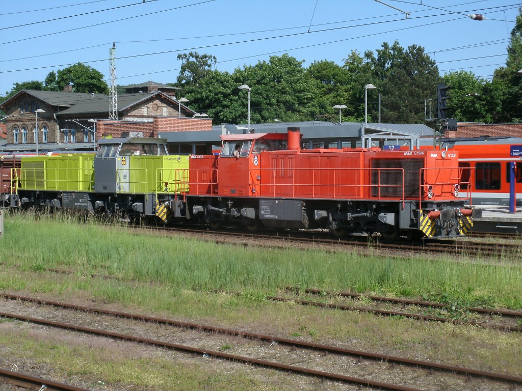 Am 11.Juni 2013 besuchten die MaK G1206 Nr.1507(die Rote) und die 275 119-6(ebenfalls eine MaK G1206) Bergen/Rgen. 