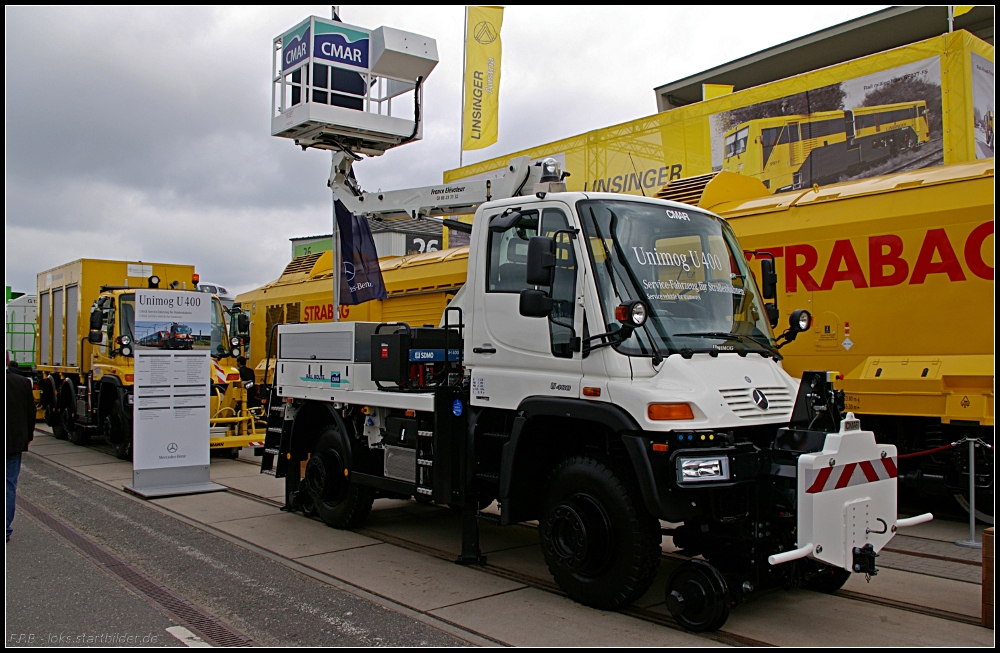 Auch f�r den Einsatz als Servicefahrzeug f�r Stra�enbahnen ist der Unimog U400 ausr�stbar (INNOTRANS 2010 berlin 21.09.2010)