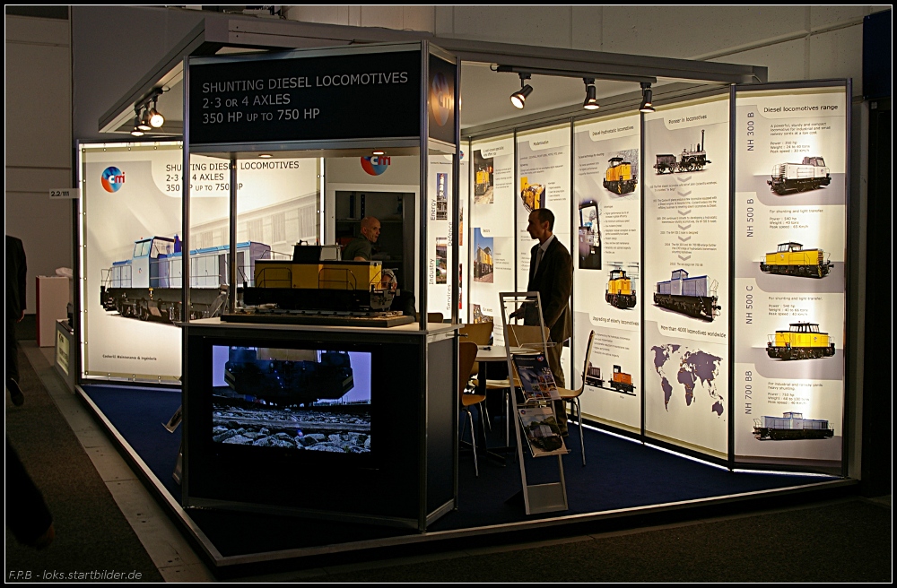 CMI - Cockerill Maintenance & Ingeniere aus Belgien pr�sentiert auf seinem Stand Rangierlokomotiven f�r verschiedenste Anforderungen (INNOTRANS 2010, gesehen Berlin 22.09.2010)