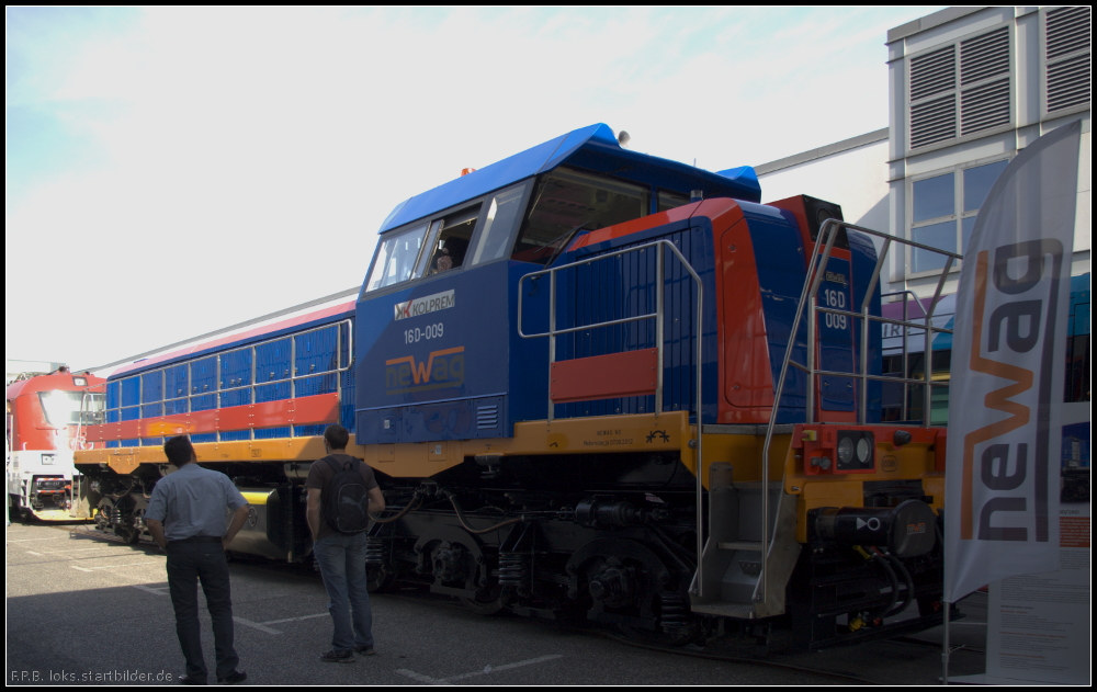 Die von der newag gebaute 16D-009 ist bei der polnischen Firma KOLPREM im Einsatz. Zu sehen auf der InnoTrans 2012 in Berlin