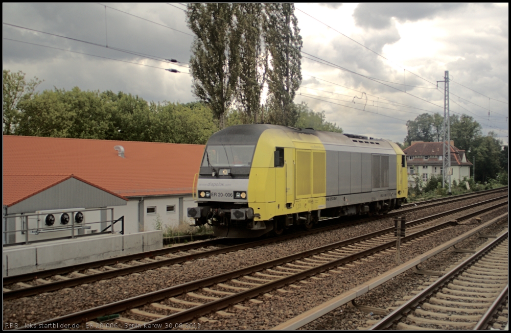 ER 20-006 / 223 006, zur Zeit bei CTL Logistic im Einsatz, fährt am 30.08.2011 solo durch Berlin-Karow.