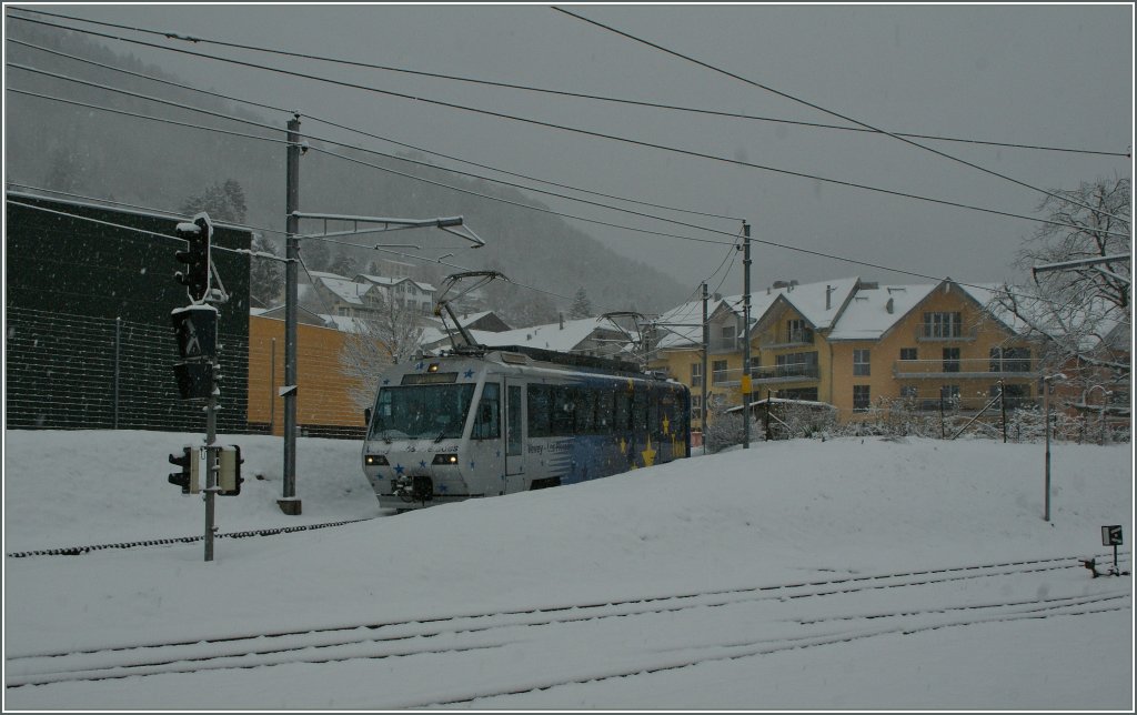 Fr all diejenigen, denn es zur Zeit zu heiss ist: Der CEV Beh 2/4 71 in Blonay. 
am 15. Februar 2013