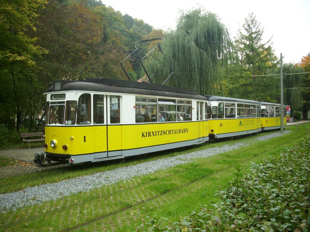 Kirnitschtalbahn in Bad Schandau Richtung Beuthenfall.