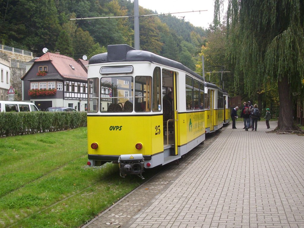 Kirnitschtalbahn in Bad Schandau Richtung Beuthenfall.