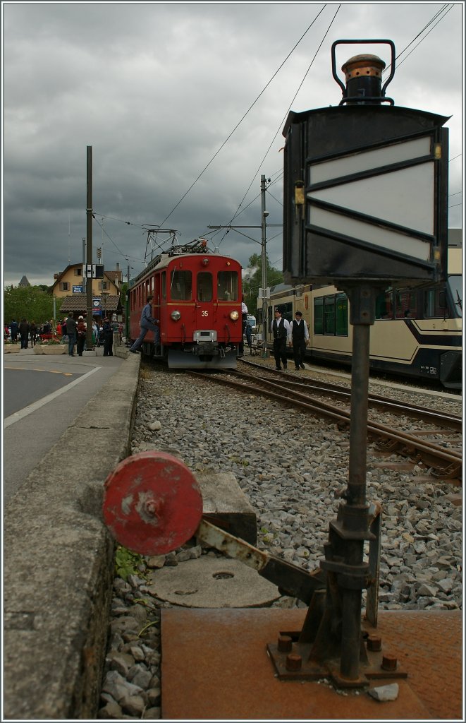 RhB ABe 4/4 N 35 beim B-C Pfingsfestival 2013 in Blonay. 
19. Mai 2013