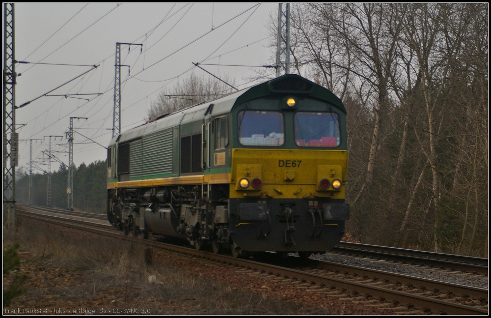 RHC DE 67 / 266 067-8, geleast von Ascendos, solo am 09.04.2013 in der Berliner Wuhlheide