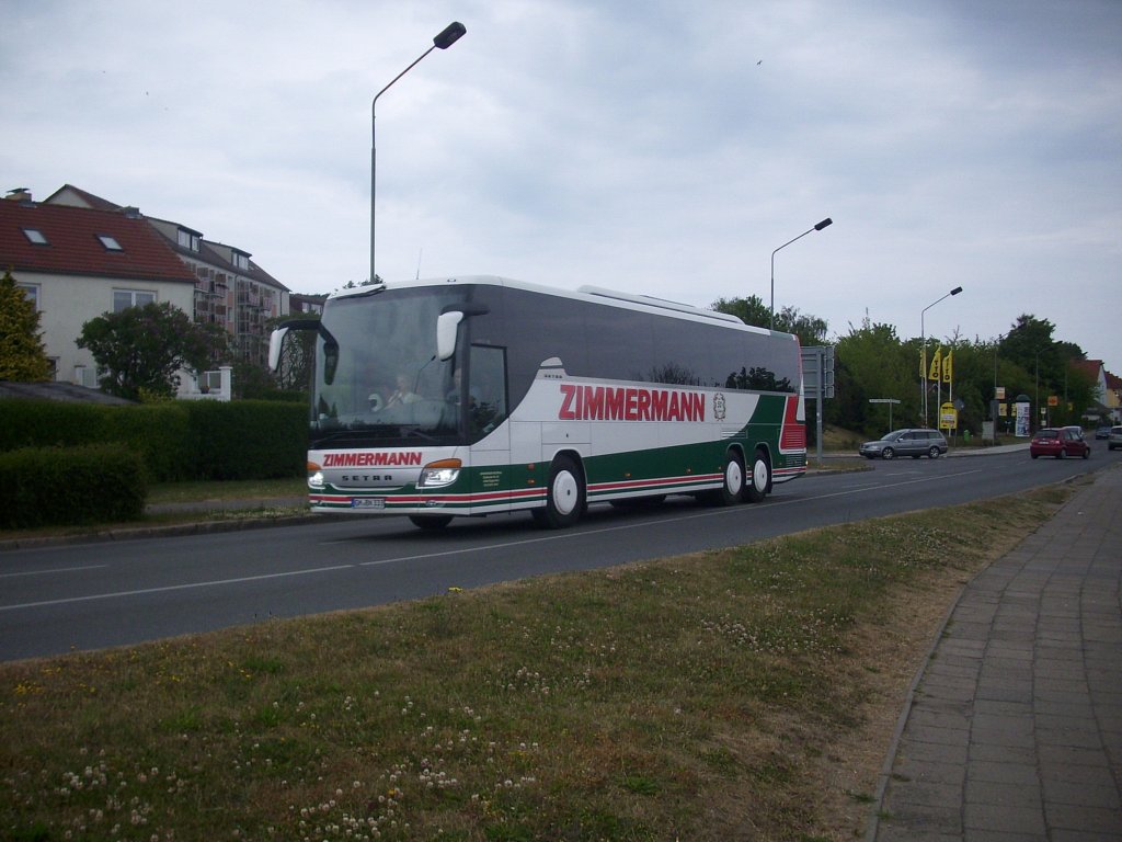 Setra 416 GT-HD von Zimmermann aus Deutschland in Richtung Stadthafen Sassnitz.