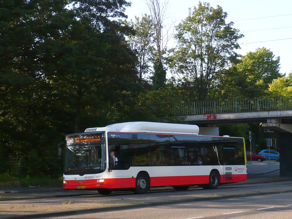 Veolia Bus 6697. MAN Lion's City Baujahr 2009. Lammenschansweg Leiden 29-06-2012.