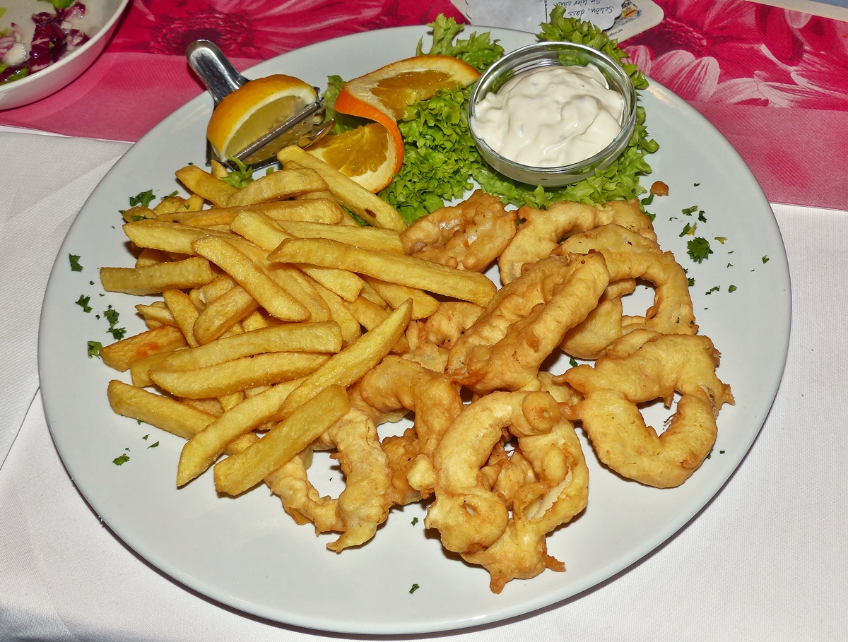 . Hausgemachte Tintenfischringe im Restaurant Waldhaus Schr�nke - Einfach nur lecker. 28.02.2015 (Jeanny)