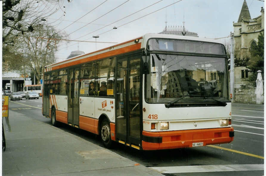 (083'434) - TPG Genve - Nr. 418/GE 96'827 - Renault am 6. Mrz 2006 in Genve, 22-Cantons