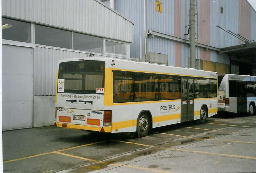 (084'715) - Aus Oesterreich: PostBus - PT 58'001 - Lanz+Marti/Hess Personenanhnger am 8. Mai 2006 in Thun, Expo