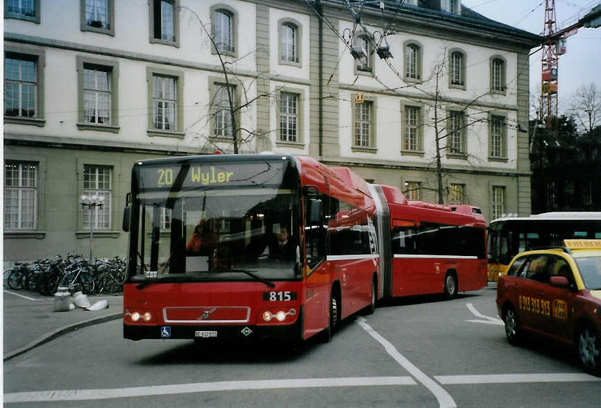 (091'734) - Bernmobil, Bern - Nr. 815/BE 612'815 - Volvo am 22. Januar 2007 beim Bahnhof Bern