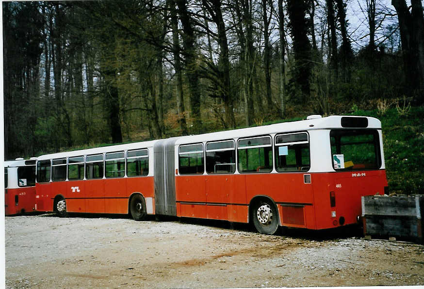 (093'425) - TL Lausanne - Nr. 465 - MAN am 25. Mrz 2007 in Safnern, BTR