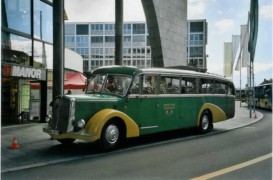 (098'726) - STI Thun - Nr. 15/BE 26'776 - Saurer/Gangloff (ex AvH Heimenschwand Nr. 5) am 19. September 2007 in Thun, Aarefeldplatz