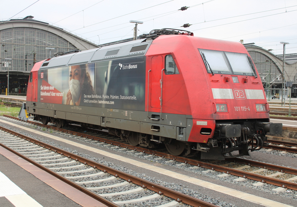 101 115-4 stand am 08.08.2025 im Leipziger Hbf.