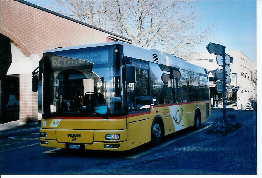 (103'721) - Lengacher, Mnsingen - Nr. 3/BE 547'388 - MAN/Gppel am 28. Januar 2008 beim Bahnhof Mnsingen