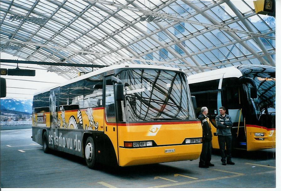 (104'002) - PostAuto Graubnden - GR 159'347 - Neoplan (ex P 25'139) am 4. Februar 2008 in Chur, Postautostation