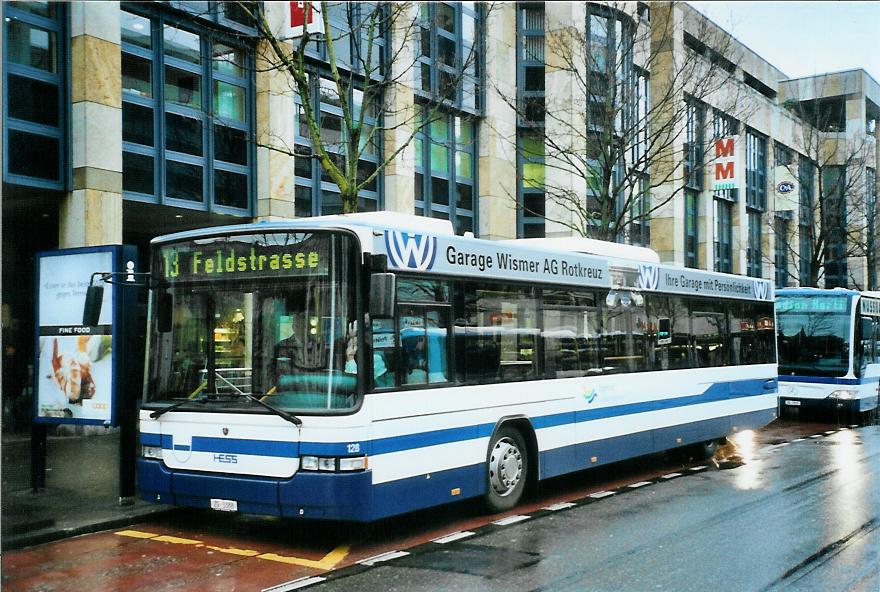 (105'401) - ZVB Zug - Nr. 128/ZG 3388 - Scania/Hess (ex Nr. 158) am 17. Mrz 2008 in Zug, Metalli