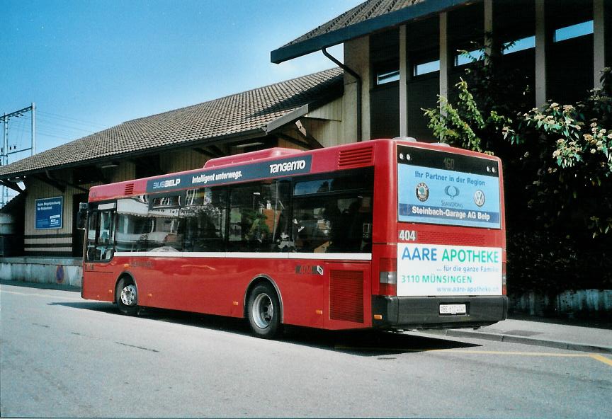 (107'031) - Bernmobil, Bern - Nr. 404/BE 612'404 - MAN/Gppel am 10. Mai 2008 beim Bahnhof Konolfingen