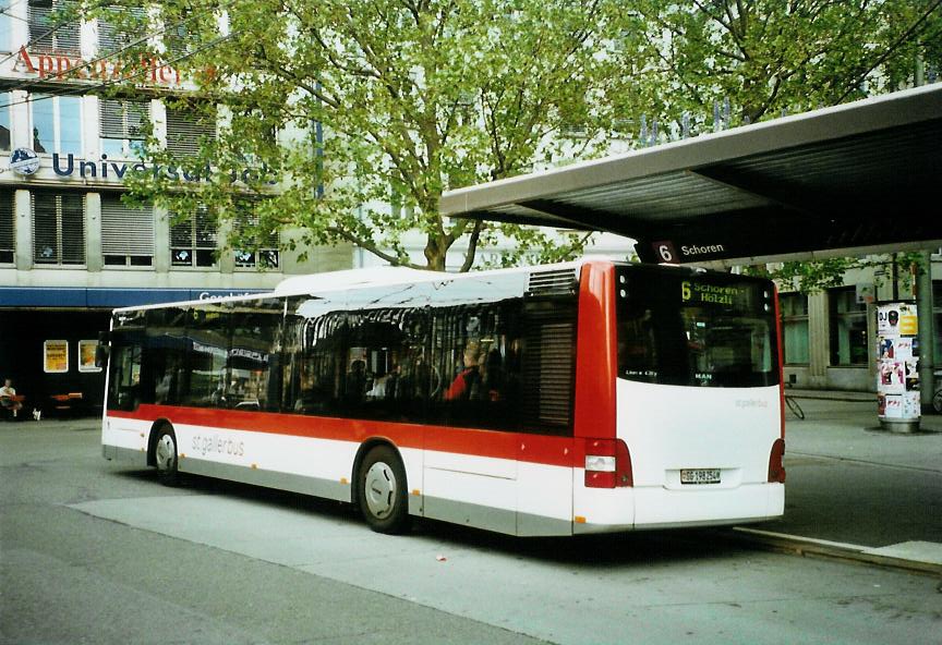 (107'509) - St. Gallerbus - Nr. 254/SG 198'254 - MAN am 24. Mai 2008 beim Bahnhof St. Gallen