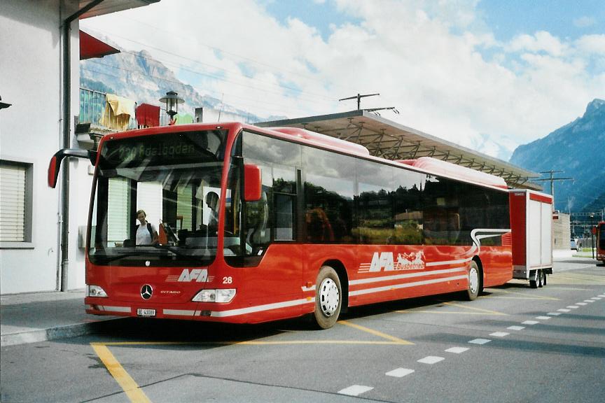 (108'406) - AFA Adelboden - Nr. 28/BE 43'089 - Mercedes am 22. Juni 2008 beim Bahnhof Frutigen